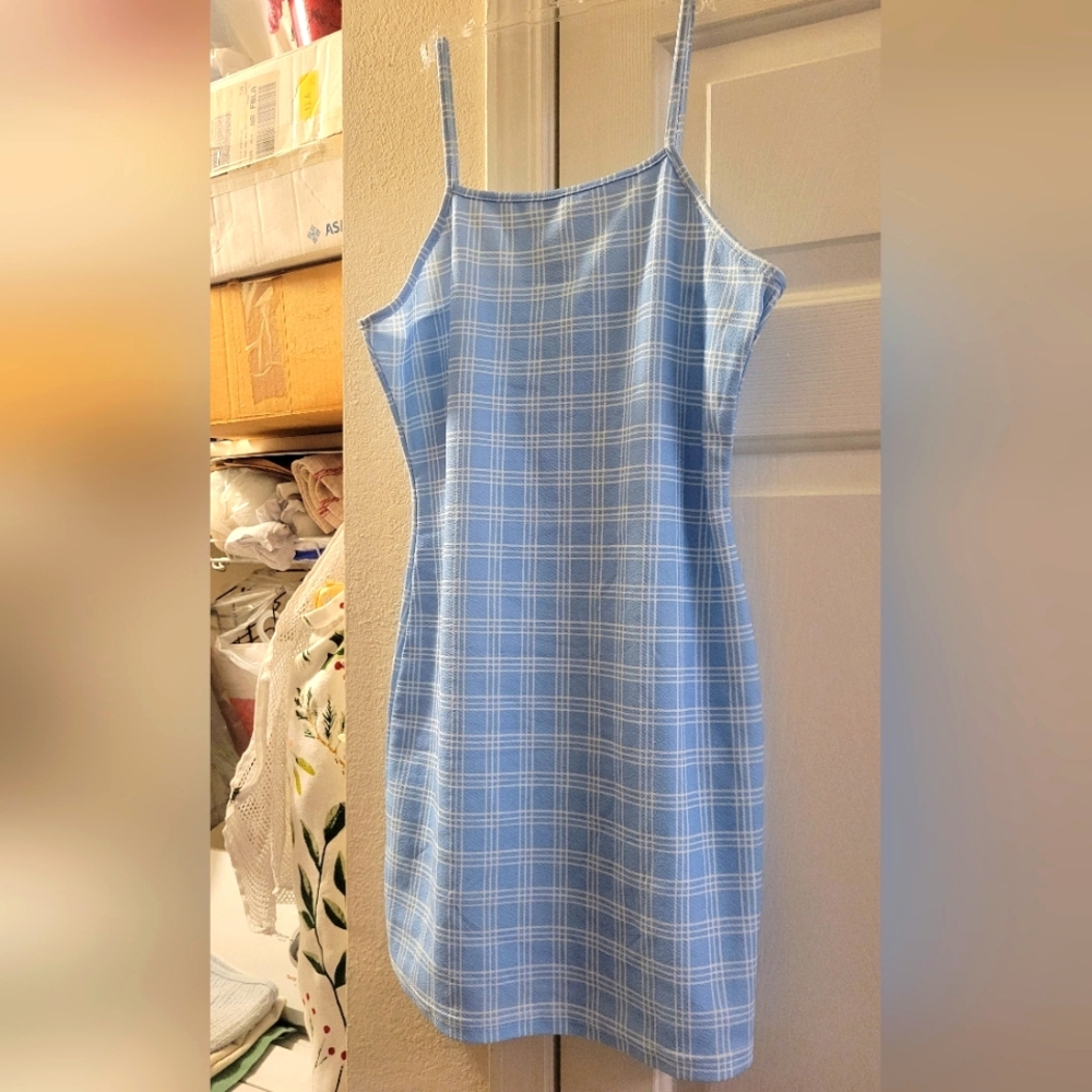 Blue bodycon sundress